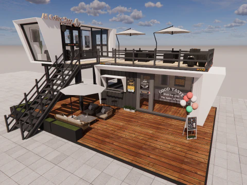 Container coffee shop-19 3D Model