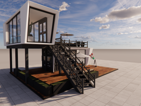 Container coffee shop-19 3D Модель