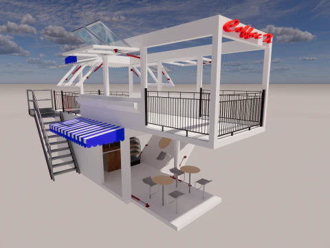 Container coffee shop-19 3D Model