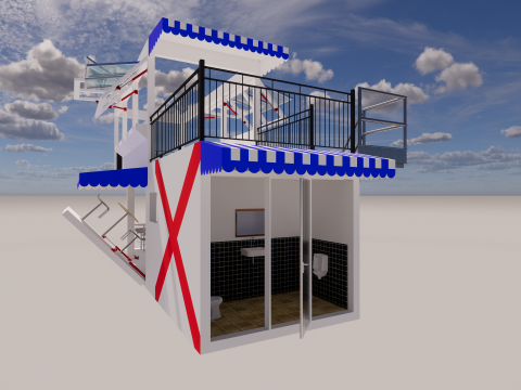Container coffee shop-19 3D Модель