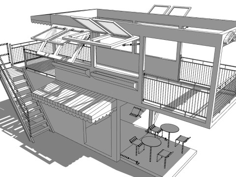 Container coffee shop-19 3D Модель