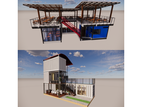 Container coffee shop-21 3D Model