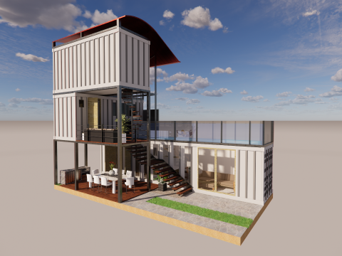Container coffee shop-21 3D Модель