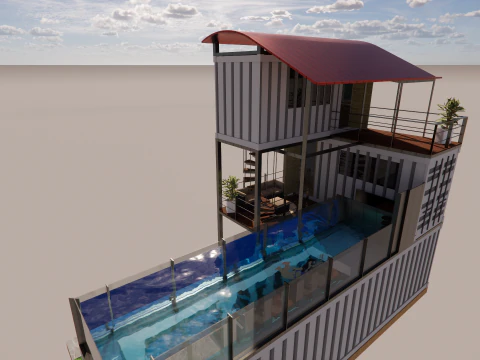 Container coffee shop-21 3D Model