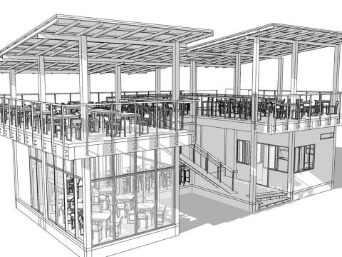 Container coffee shop-21 3D Model