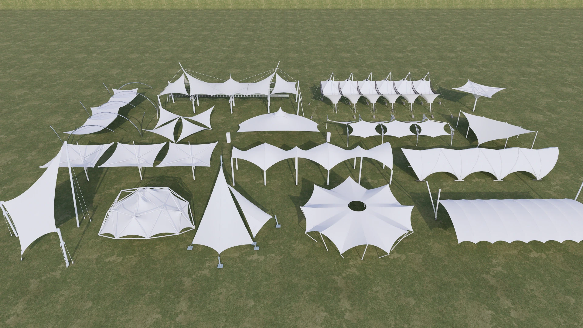 Tensile Structures Collection -A2 3D Model .c4d .max .obj .3ds .fbx .stl .blend