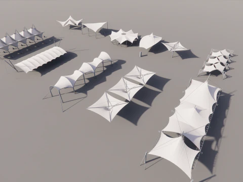 Коллекция натяжных конструкций -А4 3D Модель