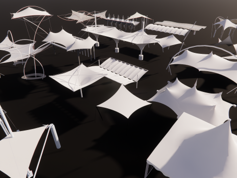Tensile Structures Collection -A6 3Dモデル