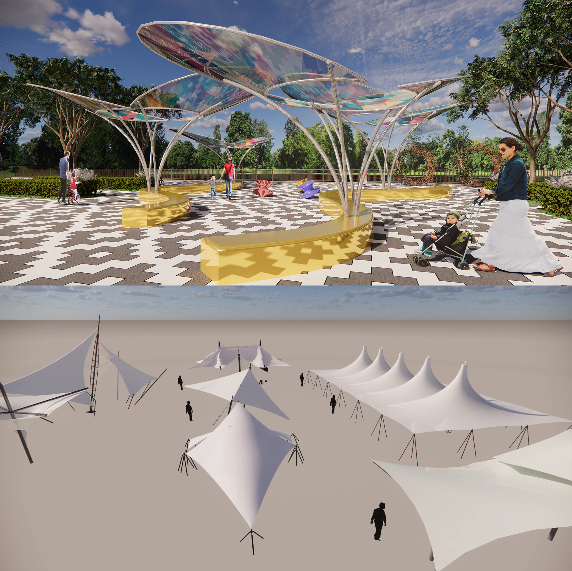 Tensile Structures Collection -A8 3D Model .c4d .max .obj .3ds .fbx .stl .blend
