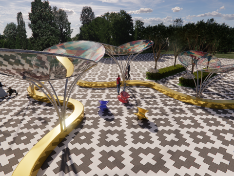 Tensile Structures Collection -A8 Model 3D