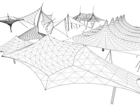 Tensile Structures Collection -A8 Model 3D
