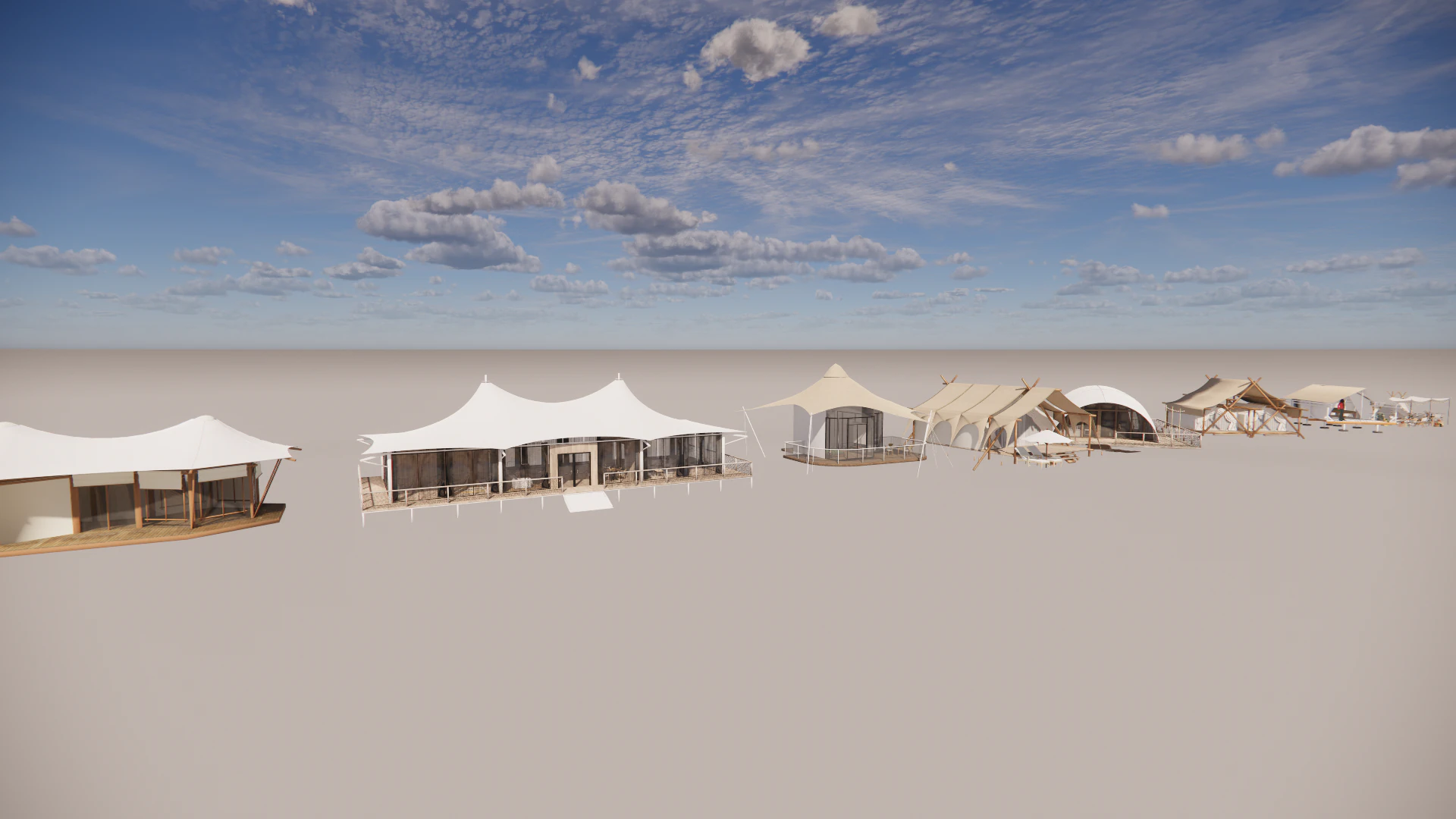 Tensile Structures Collection -A10 3D Model .c4d .max .obj .3ds .fbx .stl .blend 