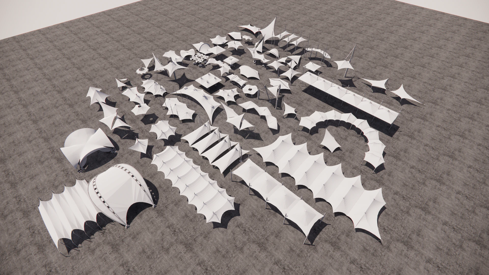 Tensile Structures Collection -A13 3D Model .c4d .max .obj .3ds .fbx .stl .blend 