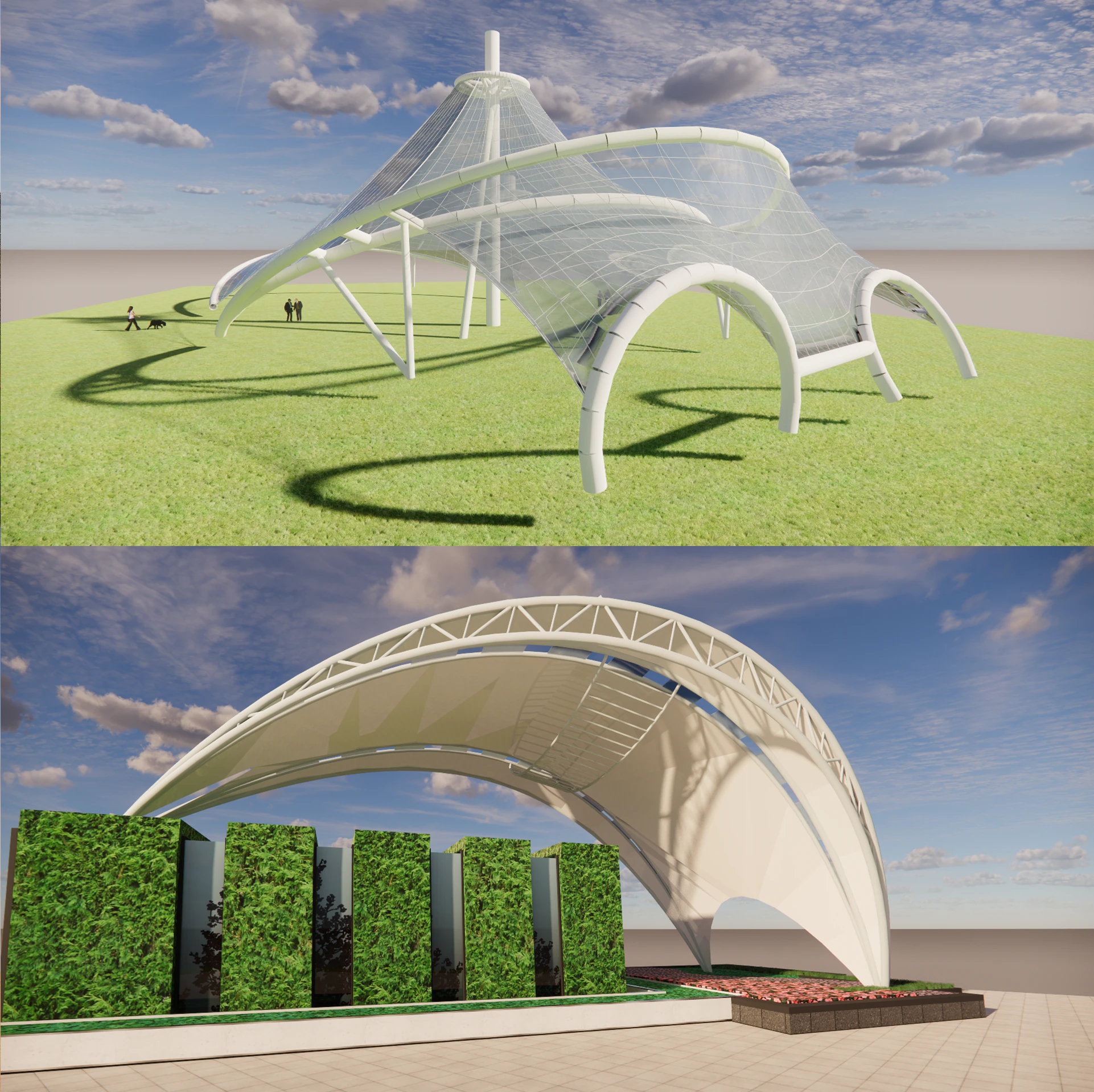 Tensile Structures Collection -A18 3D Model .c4d .max .obj .3ds .fbx .stl .blend
