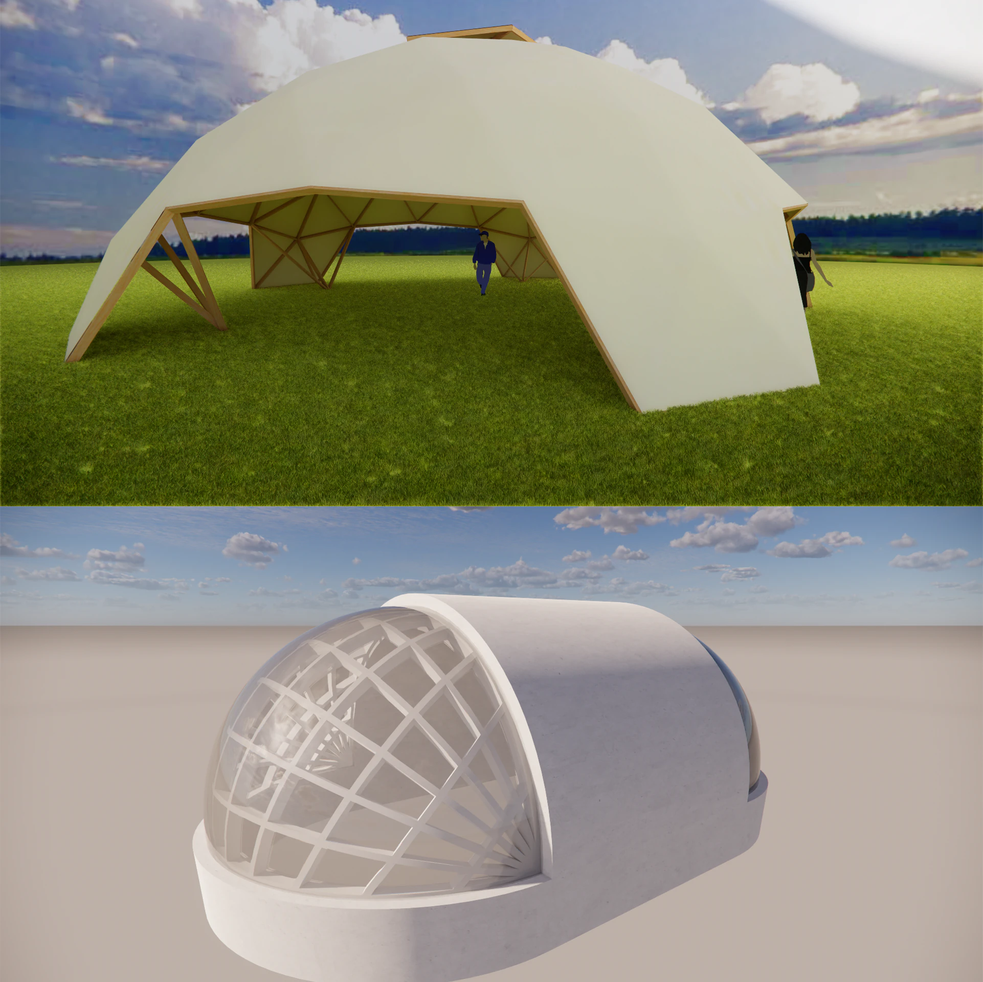 Goedesic Dome Design -A2 3D Model .c4d .max .obj .3ds .fbx .stl .blend 