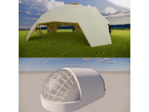 Desain Kubah Geodesik -A2 Model 3D