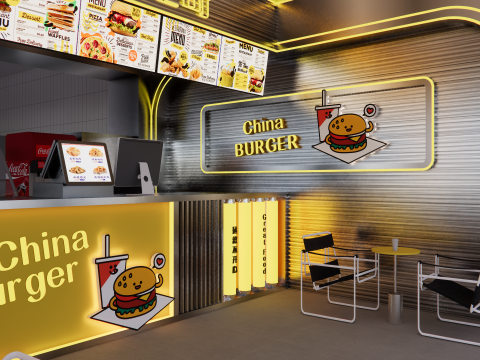 Fast Food Restaurant -A1 3D Model