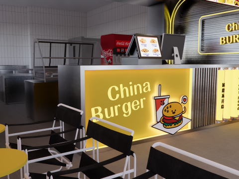 Fast Food Restaurant -A1 3D Model
