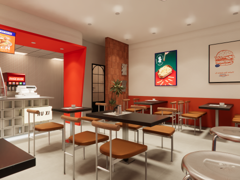 Fast Food Restaurant -A4 3D Model