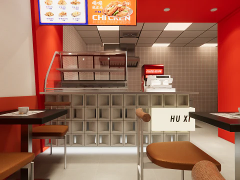 Fast Food Restaurant -A4 3D Model