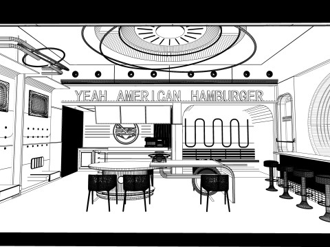 Fast Food Restaurant -A5 3D 모델