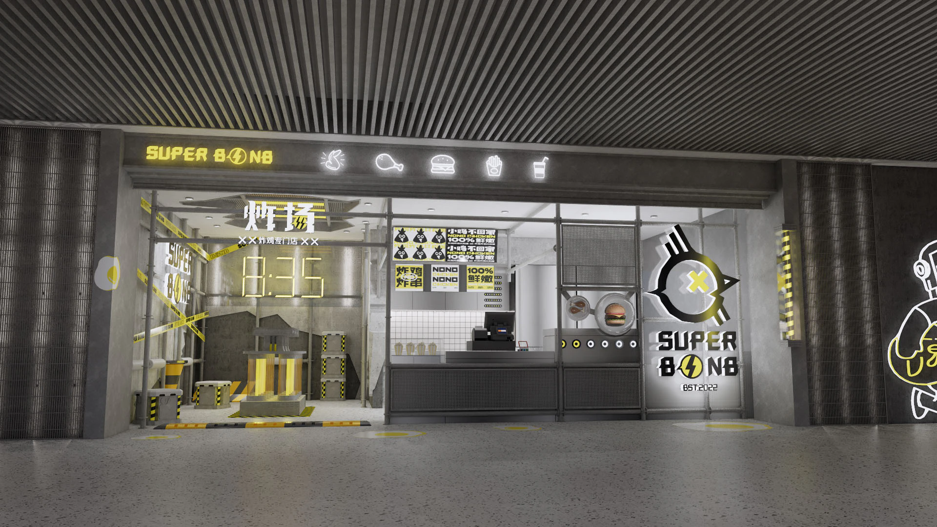 Fast Food Restaurant -A6 3D Model .c4d .max .obj .3ds .fbx .stl .blend 