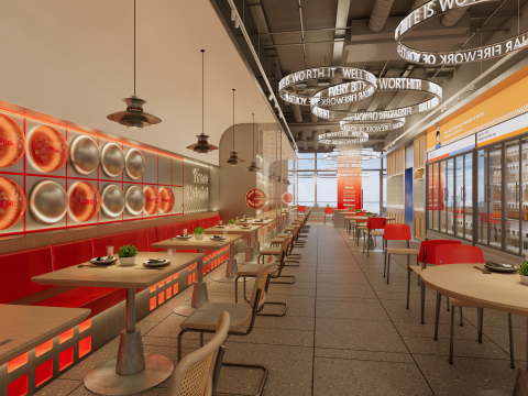 Fast Food Restaurant -A7 Modello 3D