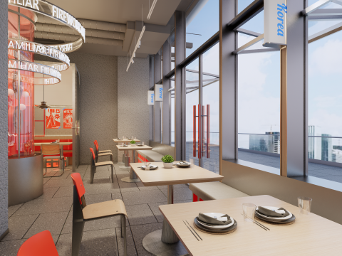 Fast Food Restaurant -A7 Modello 3D