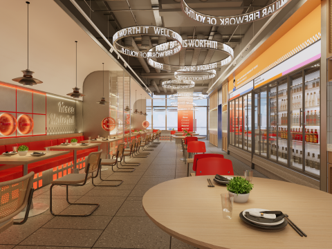 Fast Food Restaurant -A7 Modello 3D