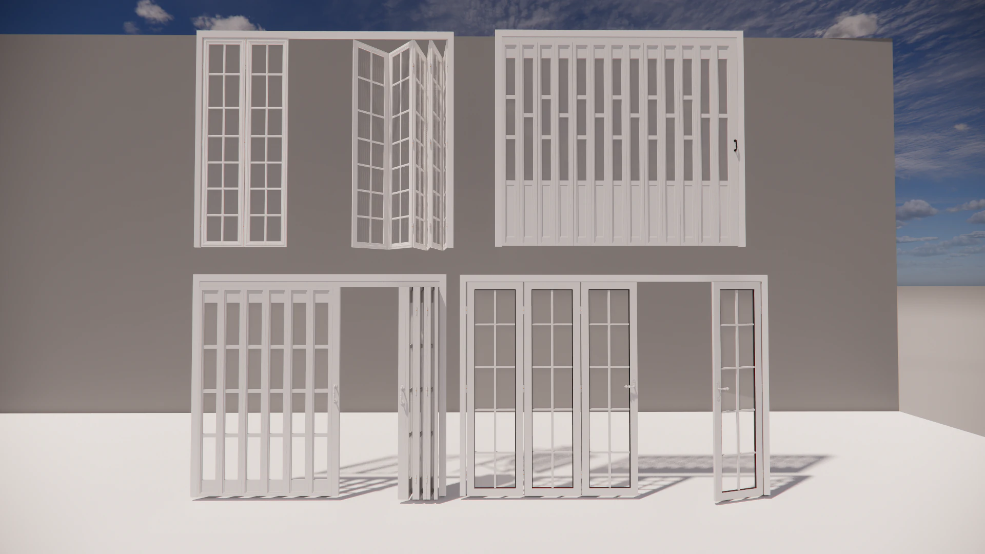 Interior folding shutter door -A1 3D Model .c4d .max .obj .3ds .fbx .stl .blend