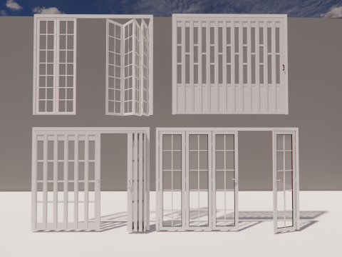 Interior folding shutter door -A1 3D Model