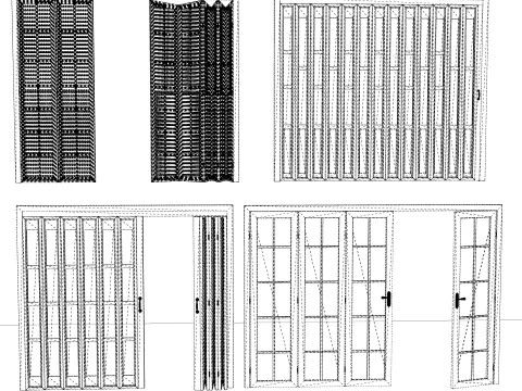 Interior folding shutter door -A1 3D Model