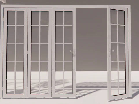 Interior folding shutter door -A1 3D Model