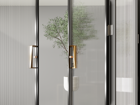 Interior folding shutter door -A2 3D Model