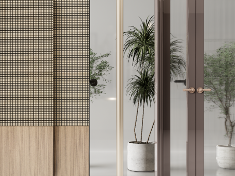 Interior folding shutter door -A2 3D Model