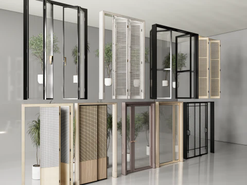 Interior folding shutter door -A2 3D Model