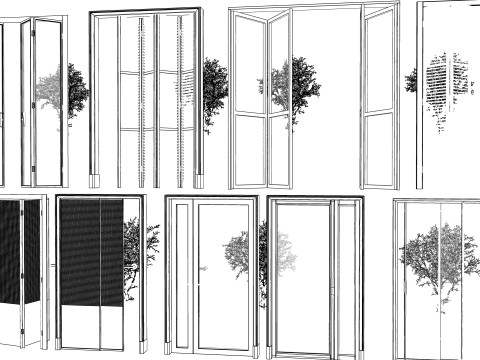 Interior folding shutter door -A2 3D Model