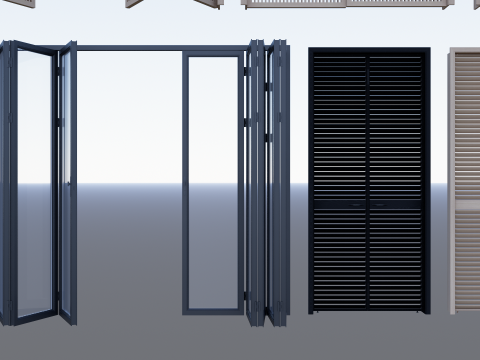 Interior folding shutter door -A3 3D मॉडल