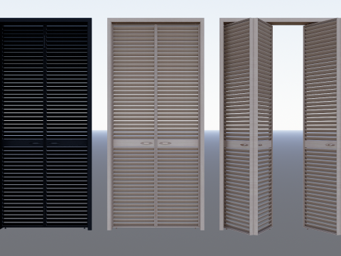 Interior folding shutter door -A3 3D मॉडल