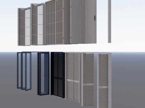Interior folding shutter door -A3 3D मॉडल