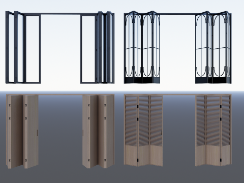 Interior folding shutter door -A4 3D Model