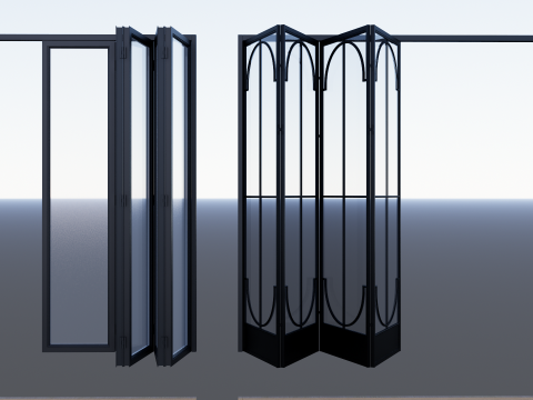 Interior folding shutter door -A4 3D Модель
