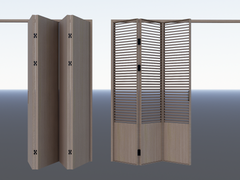 Interior folding shutter door -A4 3D Модель