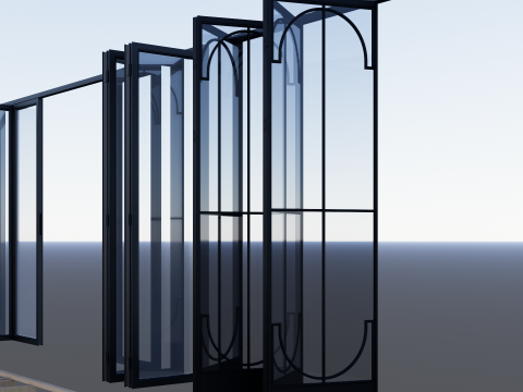 Interior folding shutter door -A4 3D Модель