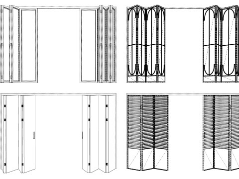 Interior folding shutter door -A4 3D Модель