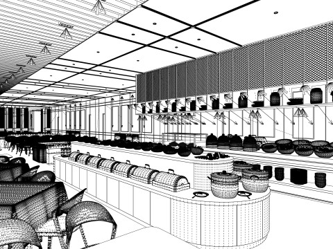 Self-service corporate cafeteria -A1 3D Модель