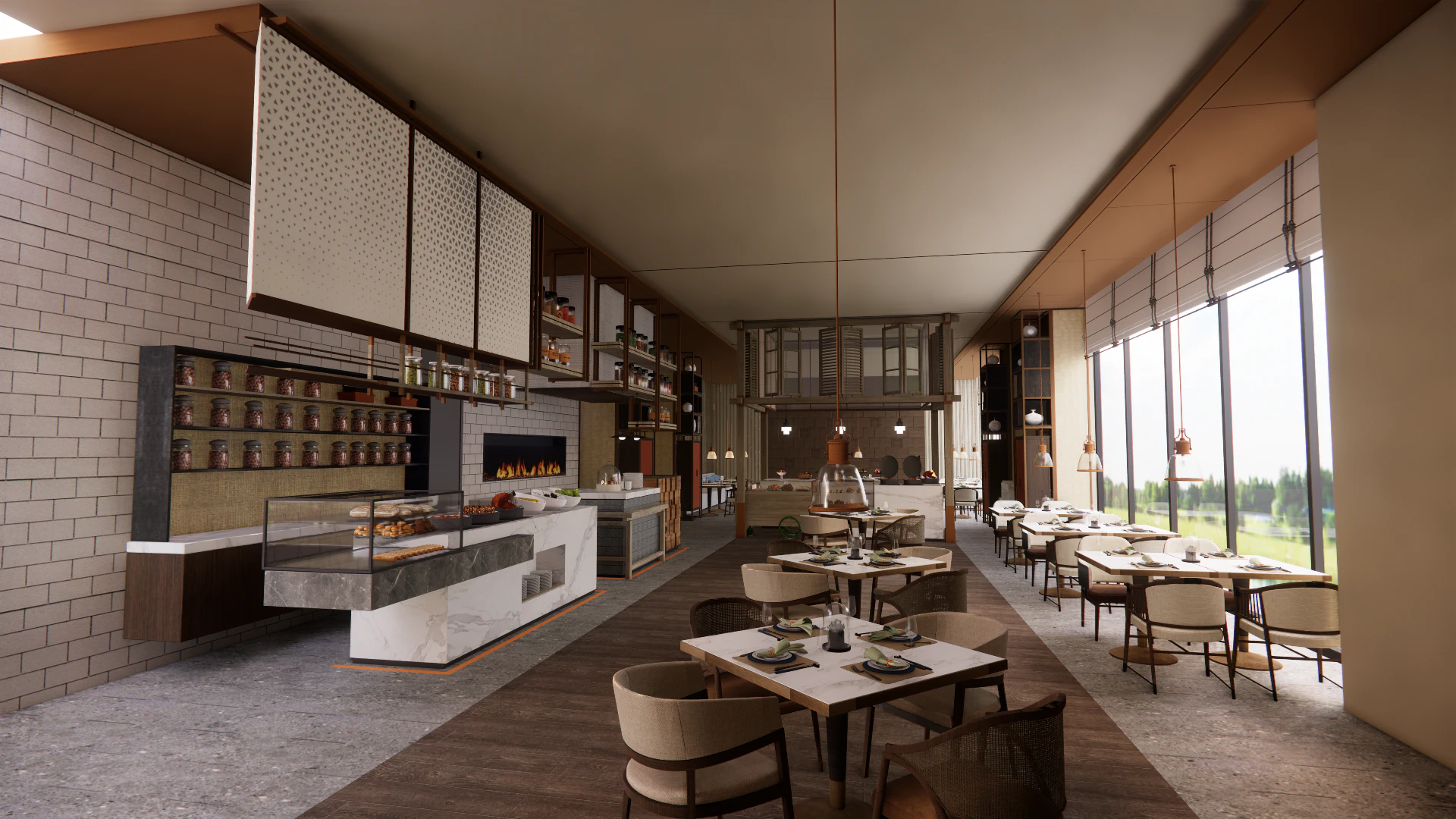 Self-service corporate cafeteria -A2 3D Model .c4d .max .obj .3ds .fbx .stl .blend