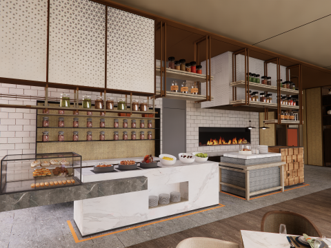 Self-service corporate cafeteria -A2 Modèle 3D