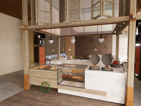 Self-service corporate cafeteria -A2 Modèle 3D