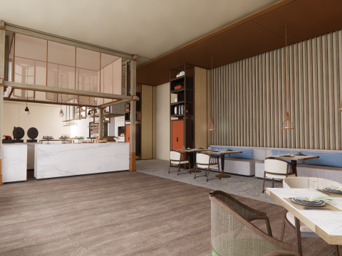 Self-service corporate cafeteria -A2 Modèle 3D